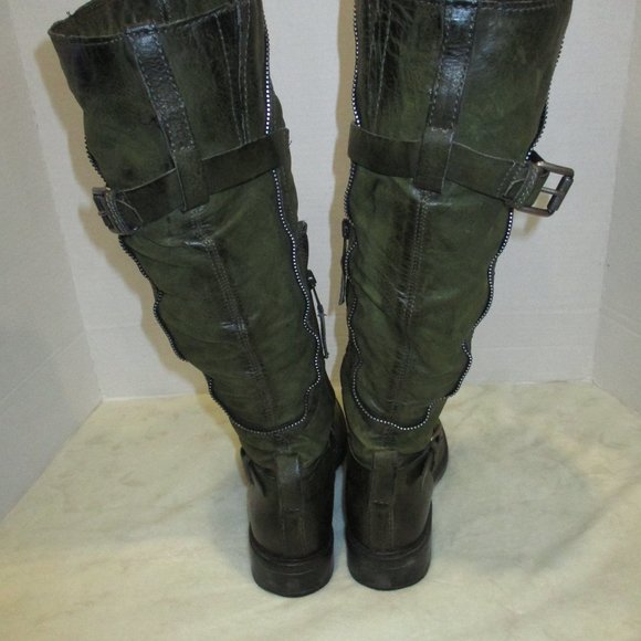 MJUS Tall Army Green Boots Size 39 UK US 8.5 - Picture 5 of 8